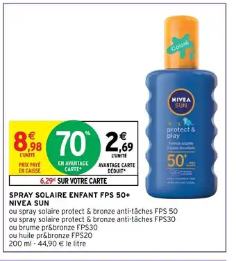 Intermarché Hyper Spray Solaire Enfant FPS 50+ offre