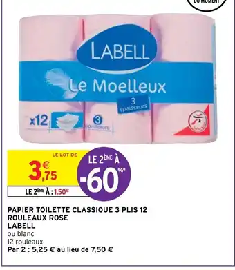 Intermarché Hyper Papier toilette Classique 3 Plis 12 offre