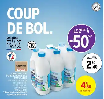 Intermarché Hyper Lait UHT Demi Écrémé Bouteille offre