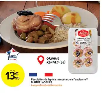 Carrefour Market Paupiettes de Lapin à La Moutarde à l'Ancienne offre