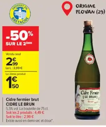 Carrefour Market Cidre Fermier Brut offre