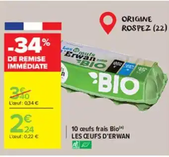 Carrefour Market 10 œufs Frais Bio offre
