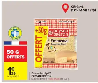 Carrefour Market Emmental Râpé offre