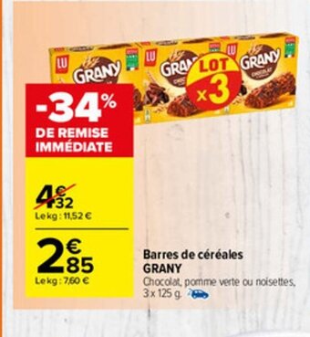 Carrefour Market Barres de Céréales offre