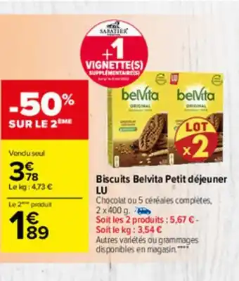 Carrefour Market Biscuits Belvita Petit Déjeuner offre