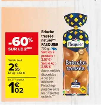 Carrefour Market Brioche Tressée Nature offre