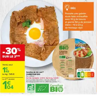 Carrefour Market Galettes de Blé Noir offre