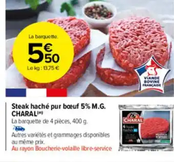 Carrefour Market Steak Haché Pur Bœuf 5% M.G offre