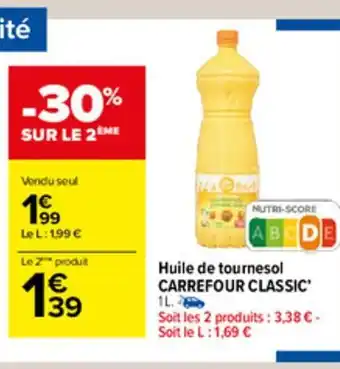 Carrefour Market Huile de Tournesol offre