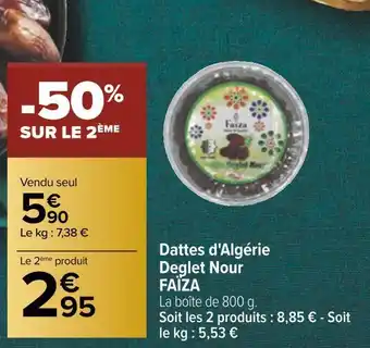 Faïza dattes d'algérie deglet nour