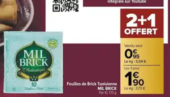 Carrefour Mil'brick feuilles de brick tunisienne offre