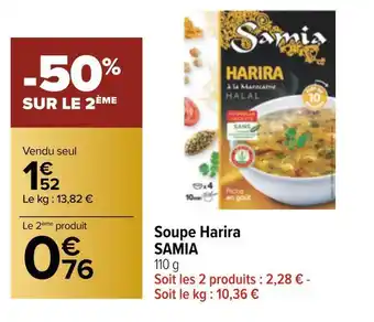 Carrefour Samia soupe harira offre