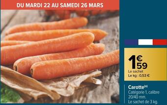 Carrefour Carotte offre