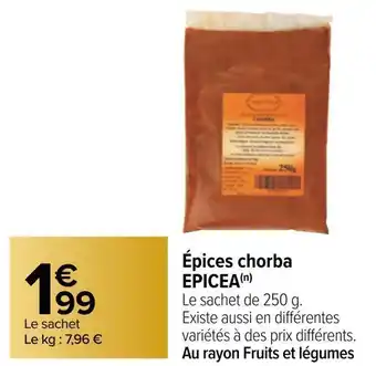 Carrefour Epicea épices chorba offre