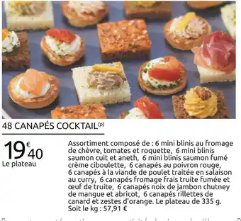 Carrefour 48 canapés cocktail offre