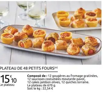 Carrefour Plateau de 48 petits fours offre
