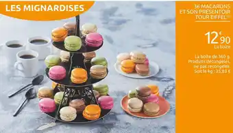 Carrefour 36 macarons et son présentoir tour eiffel offre