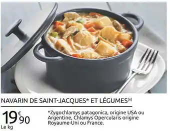 Carrefour Navarin de saint-jacques et légumes offre