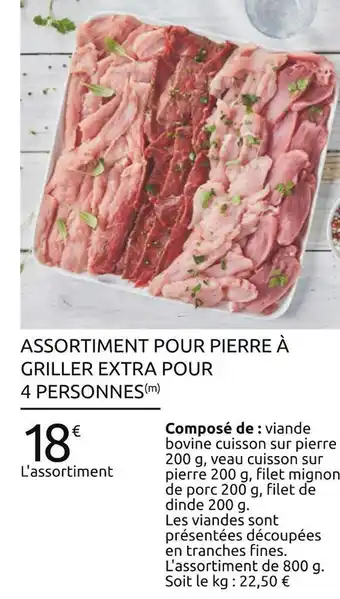 Carrefour Assortiment pour pierre à griller extra pour 4 personnes offre