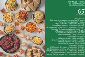 Formule froide 10 personnes