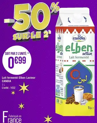 Géant Casino Candia lait fermenté elben lacteor offre