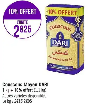 Géant Casino Dari couscous moyen offre