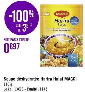 Géant Casino Maggi soupe déshydratée harira halal offre