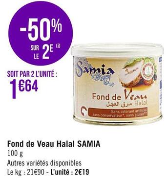 Géant Casino Samia fond de veau halal offre