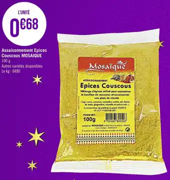 Géant Casino Mosaique assaisonnement epices couscous offre