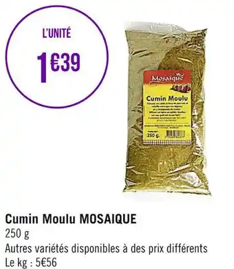 Mosaique cumin moulu