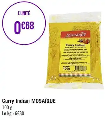 Mosaïque curry indian
