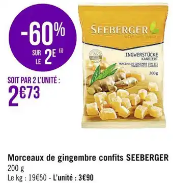 Géant Casino Seeberger morceaux de gingembre confits offre