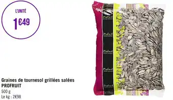 Profruit graines de tournesol grillées salées