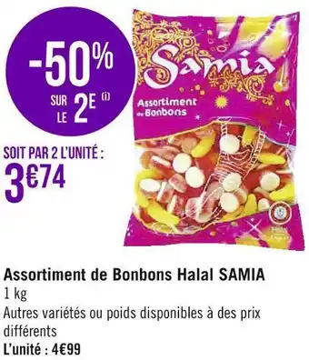Géant Casino Samia assortiment de bonbons halal offre
