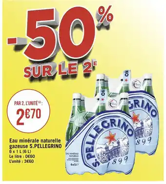 Géant Casino S.pellegrino eau minérale naturelle gazeuse offre
