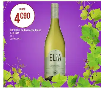 Géant Casino Elia igp côtes de gascogne blanc sec offre