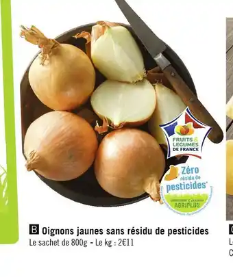 Géant Casino Casino bon plan sur les oignons jaunes sans résidu de pesticides offre