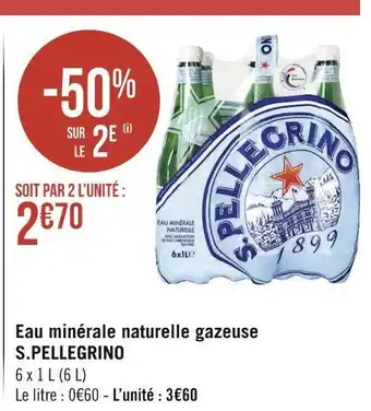 Géant Casino S.pellegrino eau minérale naturelle gazeuse offre