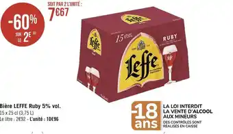 Géant Casino Leffe bière ruby 5% vol. offre