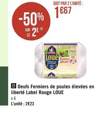 Géant Casino Loue oeufs fermiers de poules élevées en liberté label rouge offre
