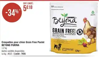 Géant Casino Beyond purina croquettes pour chien grain free poulet offre