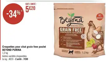 Géant Casino Beyond purina croquettes pour chat grain free poulet offre