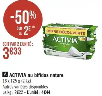 Géant Casino Activia activia au bifidus nature offre