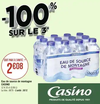 Géant Casino Casino eau de source de montagne offre