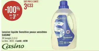 Géant Casino Casino lessive liquide sensitive peaux sensibles offre