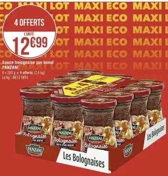 Géant Casino Panzani sauce bolognaise pur boeuf offre