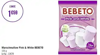 Géant Casino Bebeto marshmallow pink & white offre