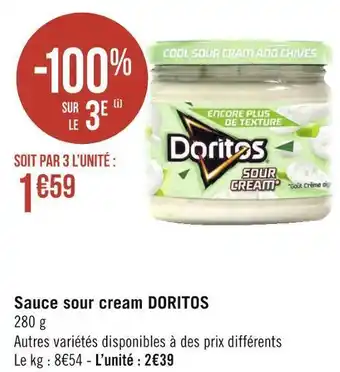 Géant Casino Doritos sauce sour cream offre