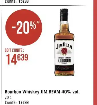 Géant Casino Jim beam bourbon whiskey 40% vol. offre