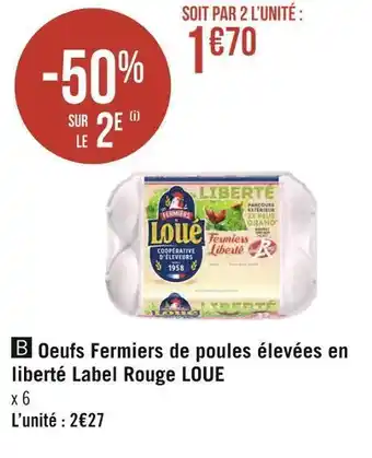 Géant Casino Loue oeufs fermiers de poules élevées en liberté label rouge offre